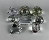 Lot of Eight Glass Paper Weights
