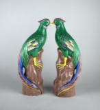 Pair of Decorative Ceramic Bird Figurines