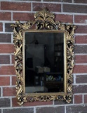 Vintage Rectangular Rococo Style Gilded Frame Mirror