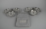 Set of 8 Georg Jensen Sterling Silver & Glass Mid-Century Modern Coasters w/ Marked Storage Clothes