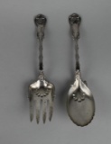 Antique Whiting “Imperial Queen' 1893 Sterling Silver Salad Fork and Spoon, 'PH' Mono