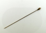 Vintage Hat Pin with 10K Gold Head, 6” L