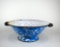 Antique Blue Marbled Pattern Two-Handled Strainer or Colander with White Interior