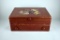 Vintage Tole Hand Painted Wooden Box with Two Compartments