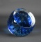 Mid-Century Zweifel Signed Blue Studio Art Glass Slant Top Paperweight (PW 1058), 1969