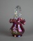 Fenton Family Sign. Series Iridescent “Star Flower on Cranberry Pearl” Basket, Signed Michael Fenton