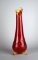 Mid-Century Modern LE Smith & Fayette Amberina Swung Glass 12.5” Footed Vase