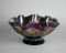 Northwood “Star of David & Bows” Amethyst Carnival Glass Bowl