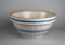 Antique Farmhouse Primitive Blue & White Glaze Stoneware 10” Bowl