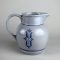 Vintage Farmhouse Primitive Blue & White Glaze Milk Pitcher