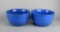 Pair of Vintage Oxford Stoneware Blue Mixing Bowls