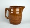 Antique Uhl Pottery Brown Glaze Barrel Design Stoneware Milk Pitcher