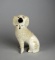 Antique Staffordshire Ware Pottery White Dog 6” Figurine, England