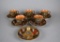 Set of Five Antique Japanese Nippon Satsuma Tea Cups & Saucers (6 Saucers)