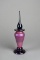Vintage Iridescent Pink & Purple Perfume Bottle with Stopper, Signed