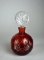 Fifth Avenue Crystal Ruby Cut to Clear Perfume Bottle with Clear Stopper by Ajka, Hungary