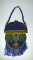 Blue, Red, & Green Beaded Handbag with Fringe & Tortoiseshell Frame