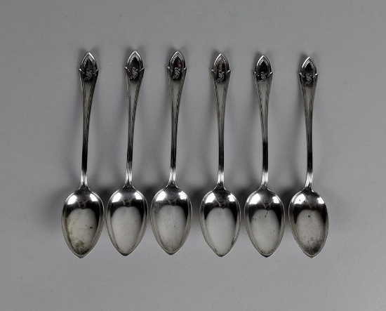 Set of 6 Dominick & Haff Sterling Silver Demitasse Spoons