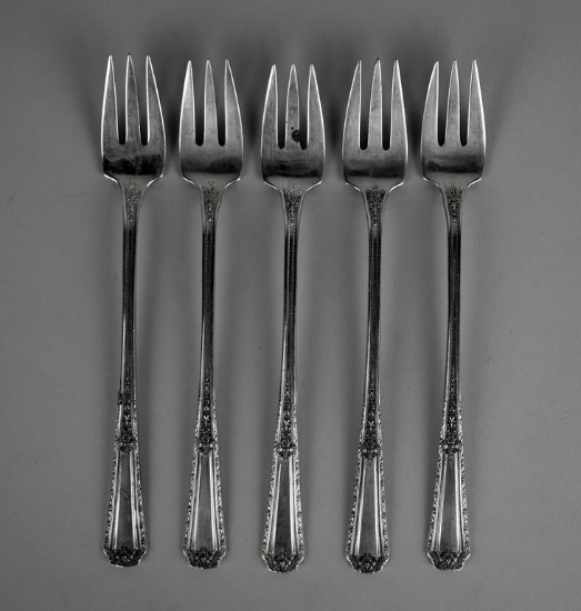 Set of 5 Towle Sterling Silver Fruit Forks