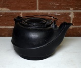 Antique Bridgeford & Co. Louisville, KY Cast Iron Water Kettle with Wire Bail