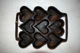 Antique Cast Iron Heart Muffin or Cornbread Pan