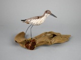 Vintage Casa Fernandez Hand Carved & Painted Shore Bird on Drift Wood