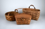 Lot of 3 Small Vintage Longaberger Baskets