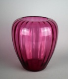 Large Cranberry Glass 9” Vase