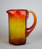 Vintage Amberina Blown Glass Pentagonal-Shaped 6.75” Pitcher