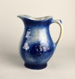 Antique Farmhouse Primitive Brush McCoy Blue & White Milk Pitcher