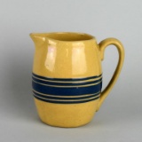 Old Cobalt Banded Yellow Ware Cream Pitcher