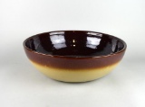 Large Vintage Brown Glazed Yellow Ware 15” Bowl