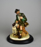 Bock Wallendorf Porcelain “Bird Hunter with Dog” 8” Figurine #17415 with Stand, Germany