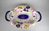 Antique Two Handled Flow Blue 14” Porcelain Platter