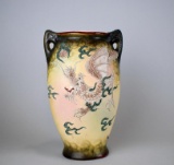 Fine Antique Japanese Nippon Moriage Decorated 11”  Dragon Vase