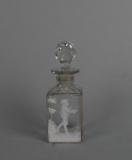 Early Mary Gregory Perfume Bottle with Faceted Stopper