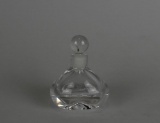 Orrefors Signed Modernistic Clear Glass Perfume Bottle with Stopper, Sweden