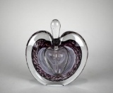 Glass Act Studio Purple Swirl Heart/Apple Shaped Art Glass Perfume Bottle with Stopper