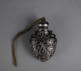 Vintage Caged Moroccan Style Purse Perfume Bottle or Pendant with Stopper