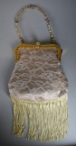 Lily Scott Laced,  Beaded, & Fringed Bracelet Bag