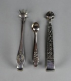 Lot of 3 Sterling Silver Sugar / Olive Tongs
