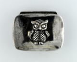 Sterling Silver Owl Design Pill Box