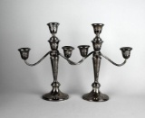 Pair of Gorham Weighted Sterling Silver Triple Candelabra
