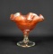 Fenton Carnival Glass “Rose Spray” Marigold Compote
