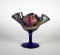 Fenton Carnival Glass “Blackberry Bramble” Cobalt Blue Compote