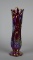 Indiana Carnival Glass “Heirloom” Sunset Red (amberina) 11.5” Swung Glass Vase