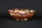Dugan-Diamond Co. Carnival Glass “Peach & Pear” Marigold 12.75” L Fruit Bowl