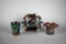 Lot of Three Northwood Carnival Glass: “Smooth Rays” Bonbon, Tumbler & “Vertical Ribs” Hat Vase