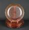 Six Carnival Glass Marigold 10.5” Plates