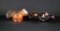 Two Dugan Carnival Glass “Windflower” Pieces: Marigold 7” Nappy & Amethyst 8.5“ Bowl